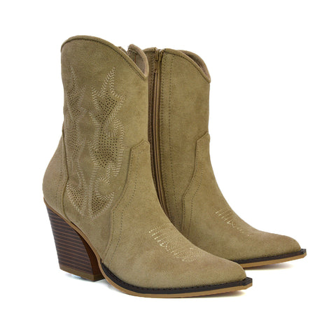 taupe cowboy boots