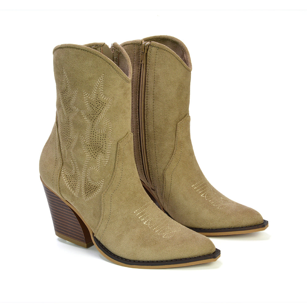 taupe zip up boots