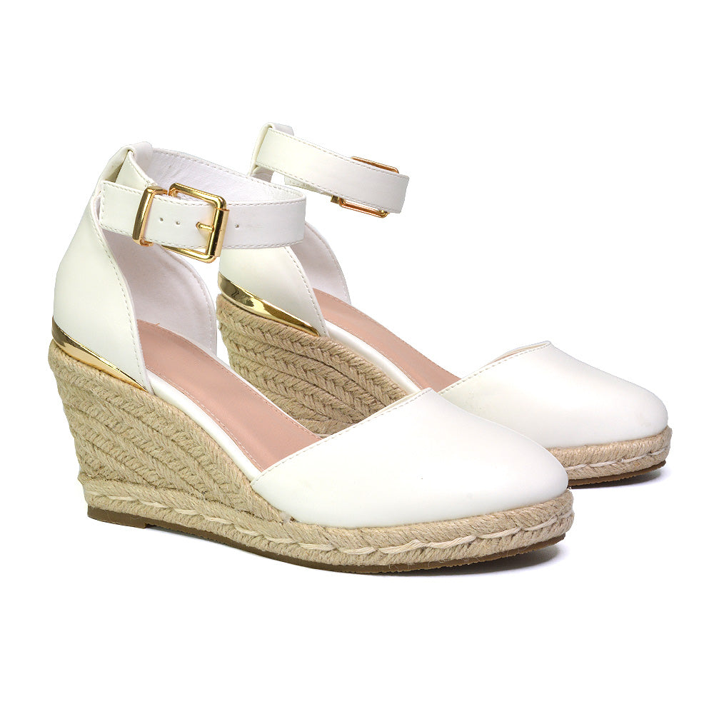 Forest Closed Toe Espadrilles With Sandal Wedge Heel in Black