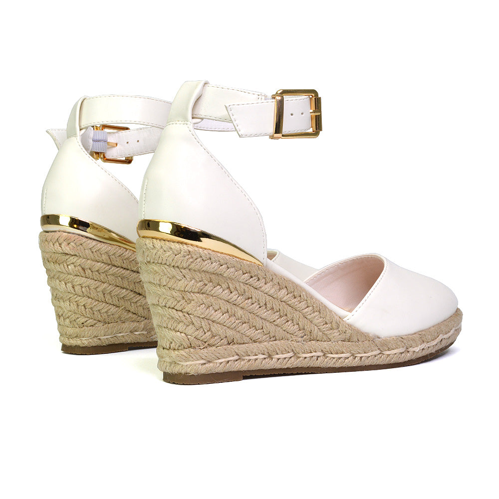 Forest Closed Toe Espadrilles With Sandal Wedge Heel in Black