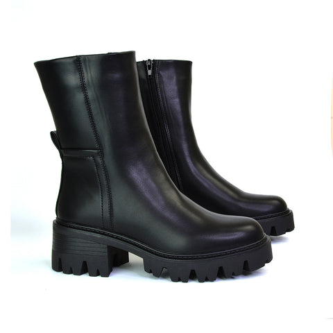 black chunky boots