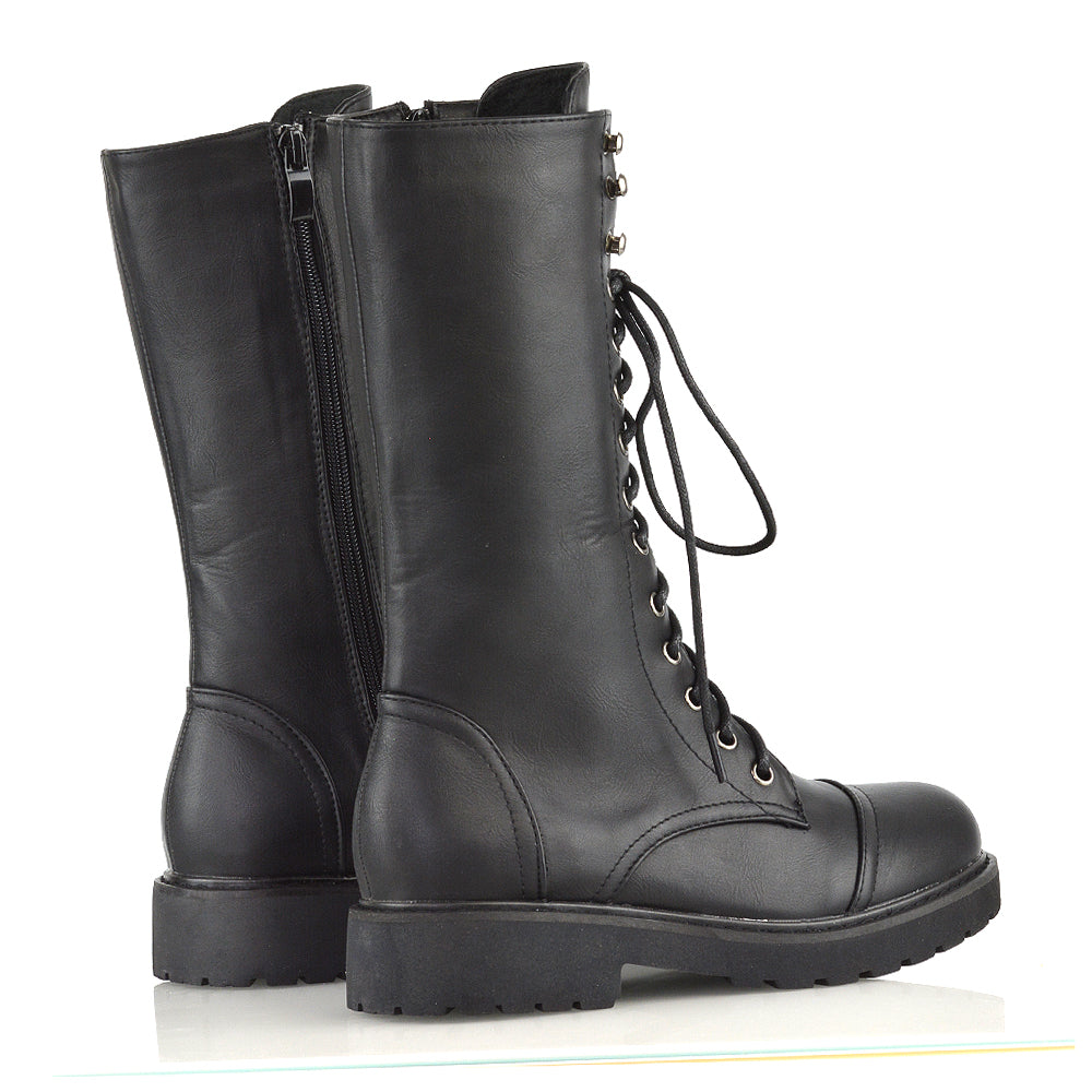 chunky sole military boots