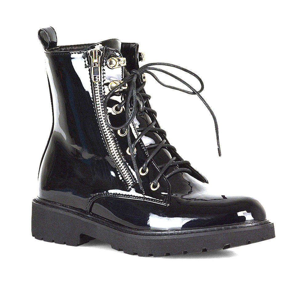 womens black biker boots