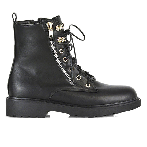 Black Synthetic Leather UK 3 | EU 36 | US 5 | XY London