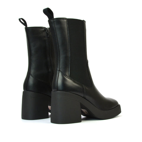 black block heel boots