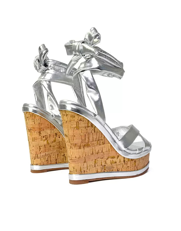 silver sandal wedge heels