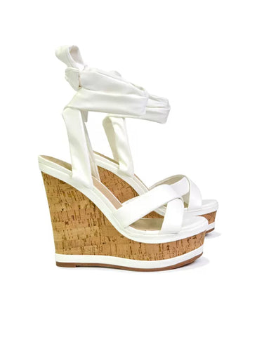 white wedge sandals