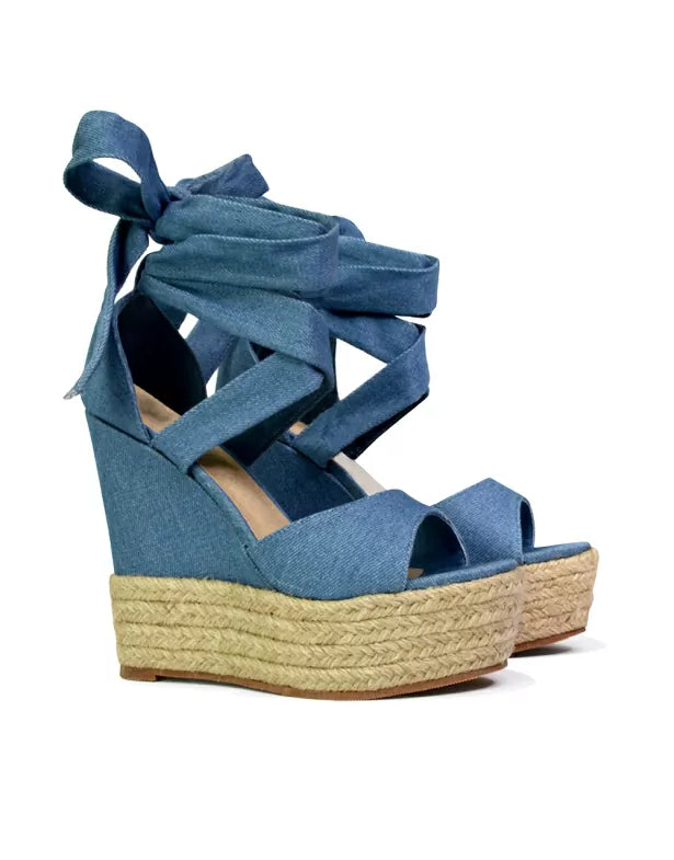 denim wedge heels 