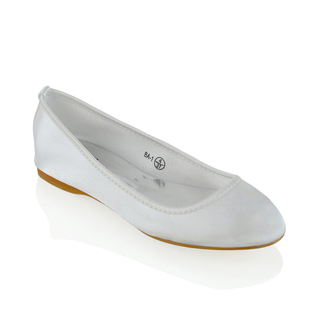 KARA WHITE SATIN PUMPS 