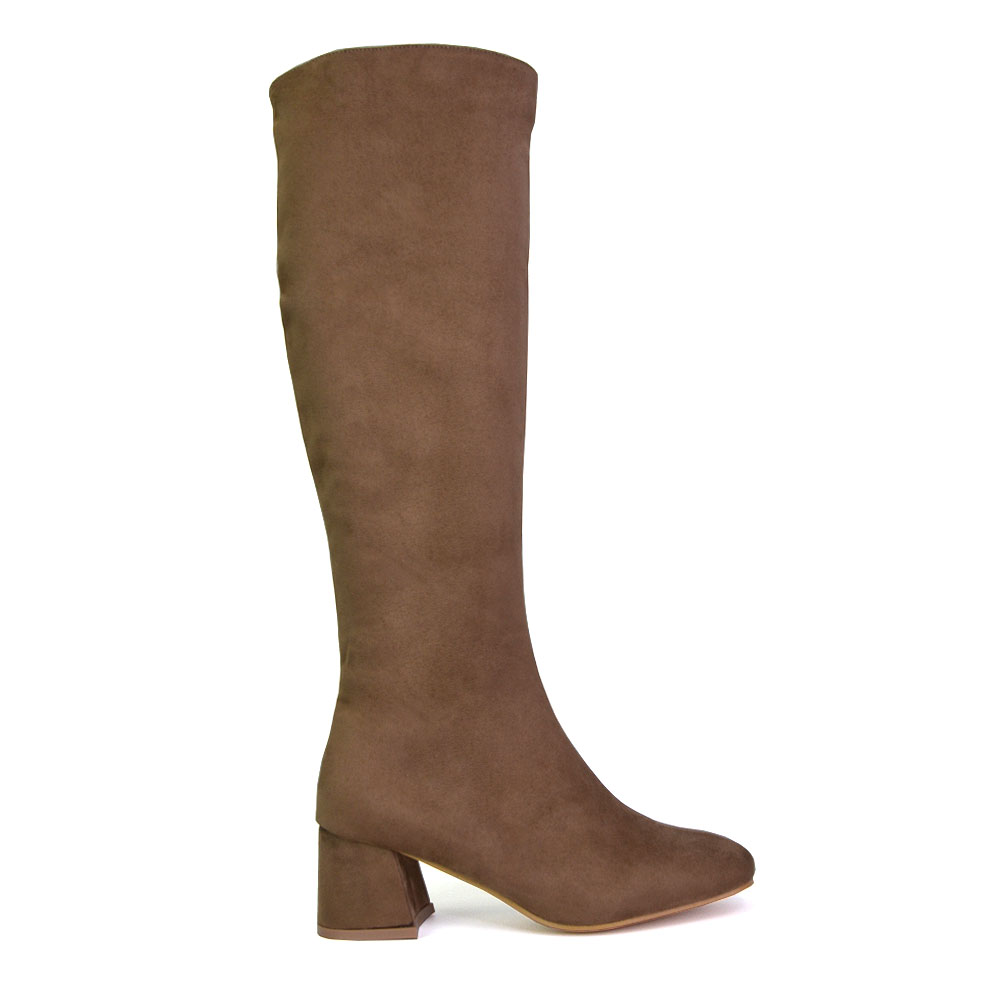 taupe knee high boots
