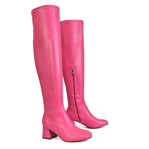 pink long boots