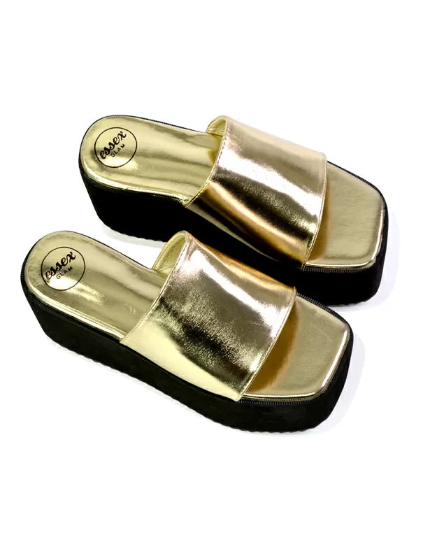 gold sandals