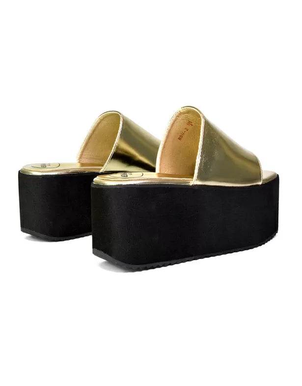 gold platform sandals