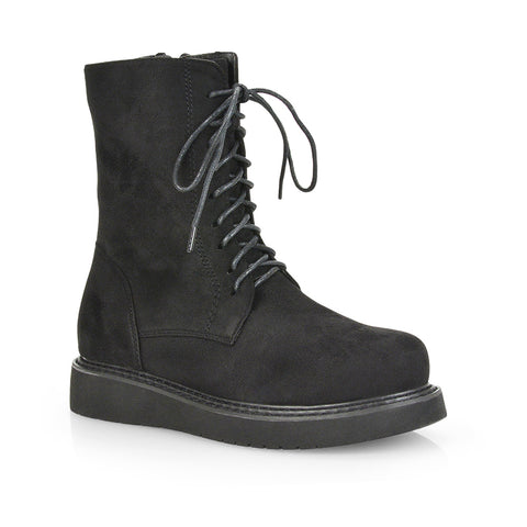 Black Faux Suede UK 4 | EU 37 | US 6 | XY London