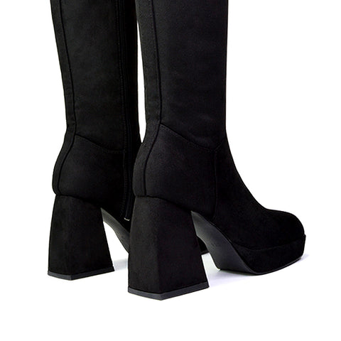 black block heel boots