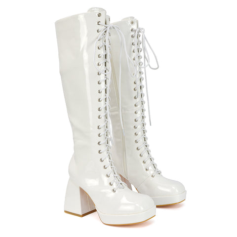 White Heeled Boots