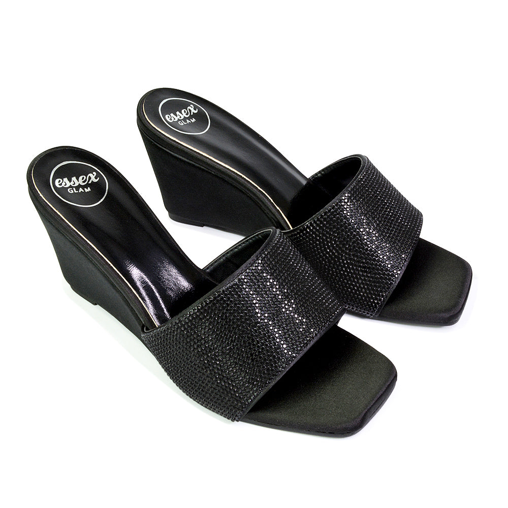 Black Sandal Wedge Heels