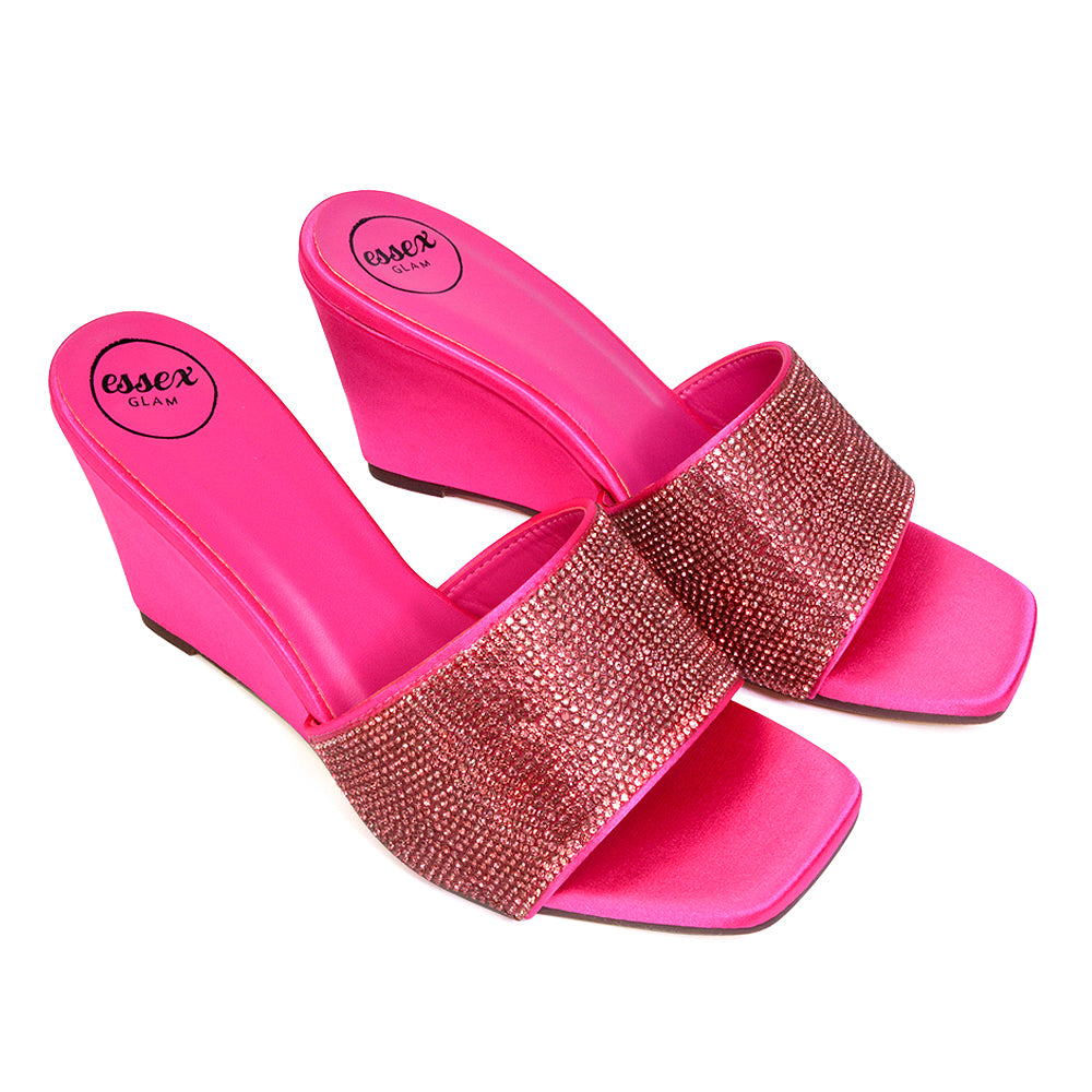 pink sandal wedge heels