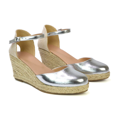 silver strappy wedge sandals