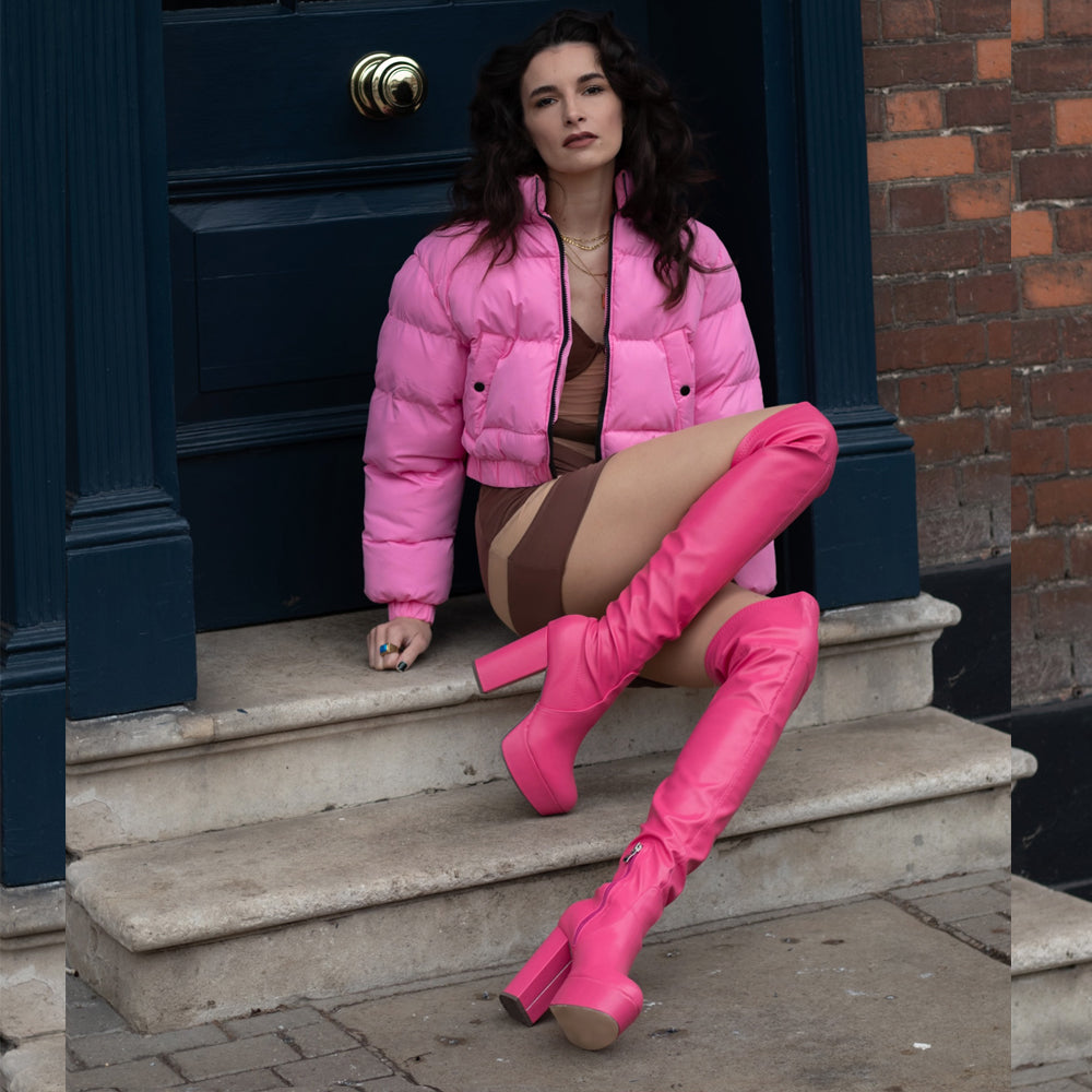  Pink Long Boots