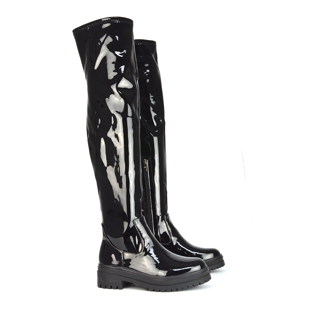 Black Patent Boots, Womens Boots, Womens Black Boots