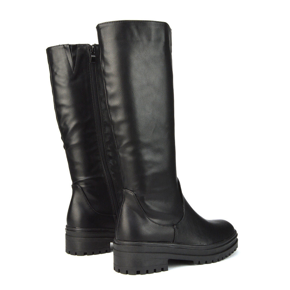 Womens Chunky Biker Boots