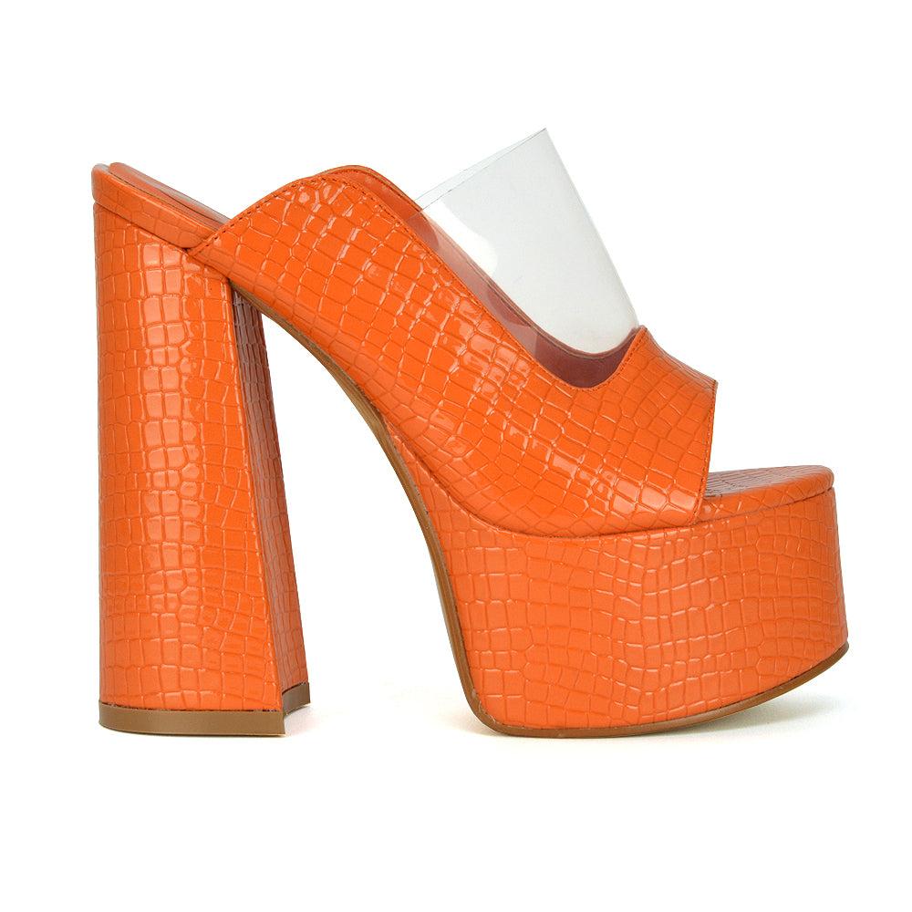 Orange Platform Heels