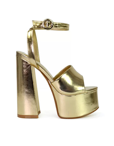 gold high heels