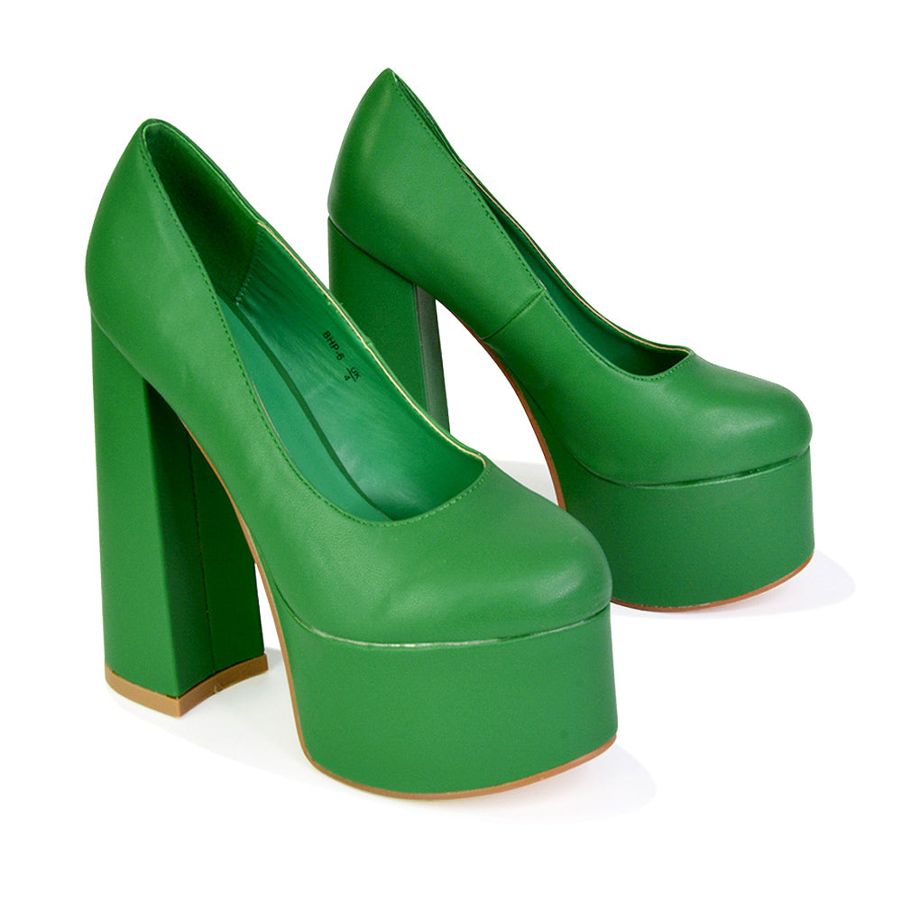 green high heels