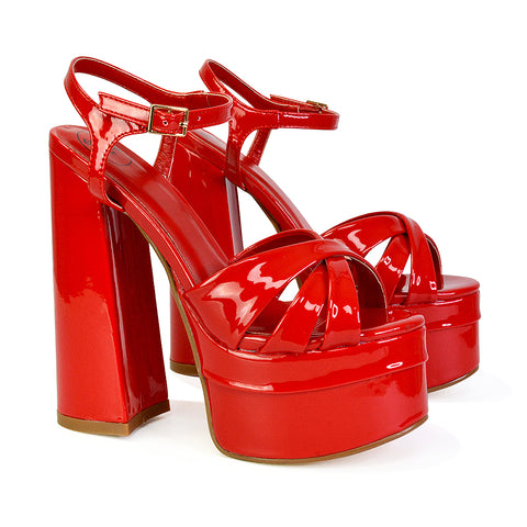 red block heels