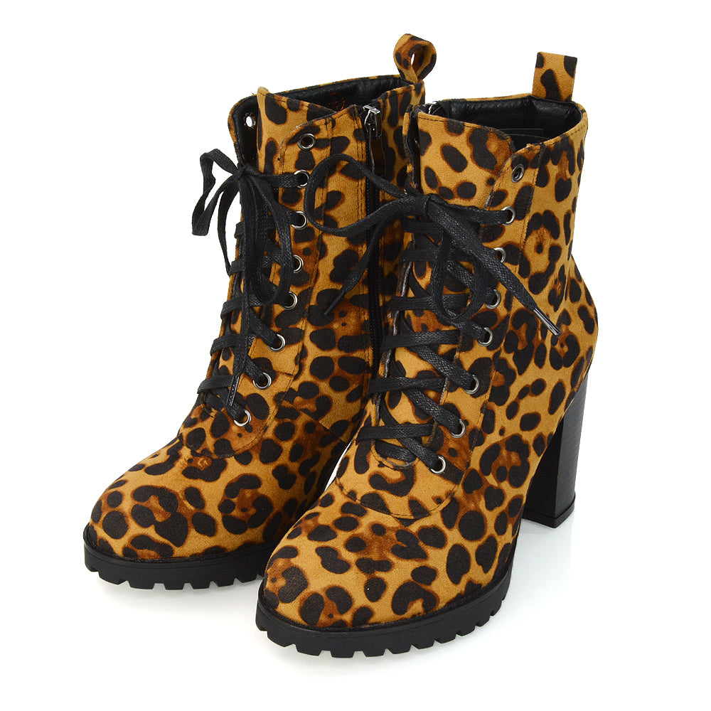 Leopard Heeled Boots