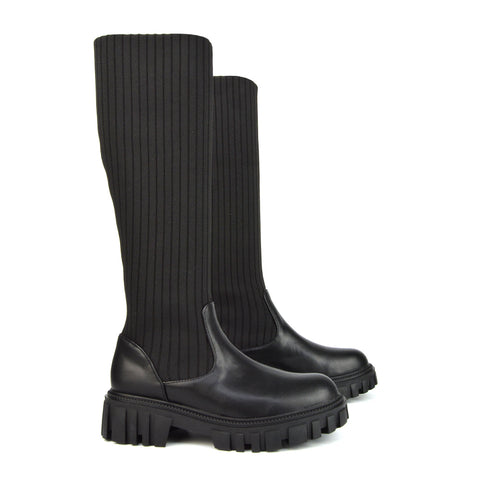  black sock boots