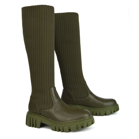 khaki boots, green boots, green knee high boots