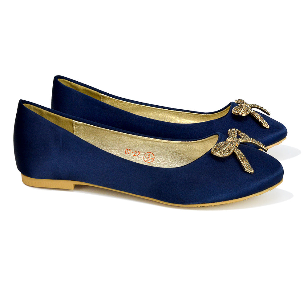 navy bridal flats