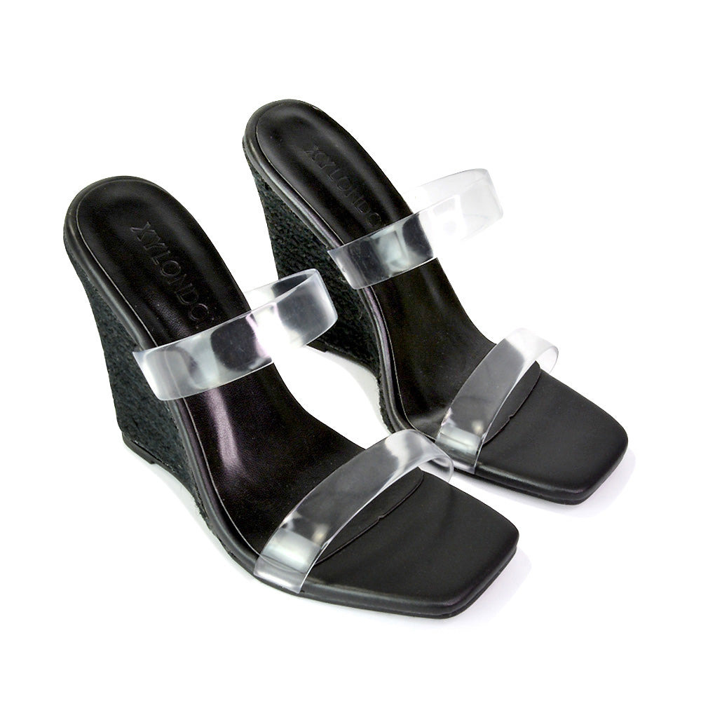 black perspex wedges