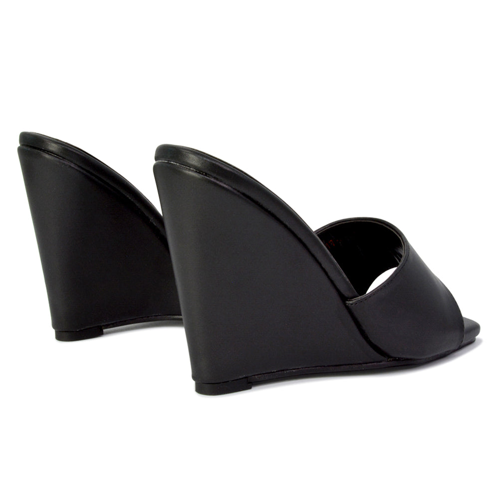 black heel sandals