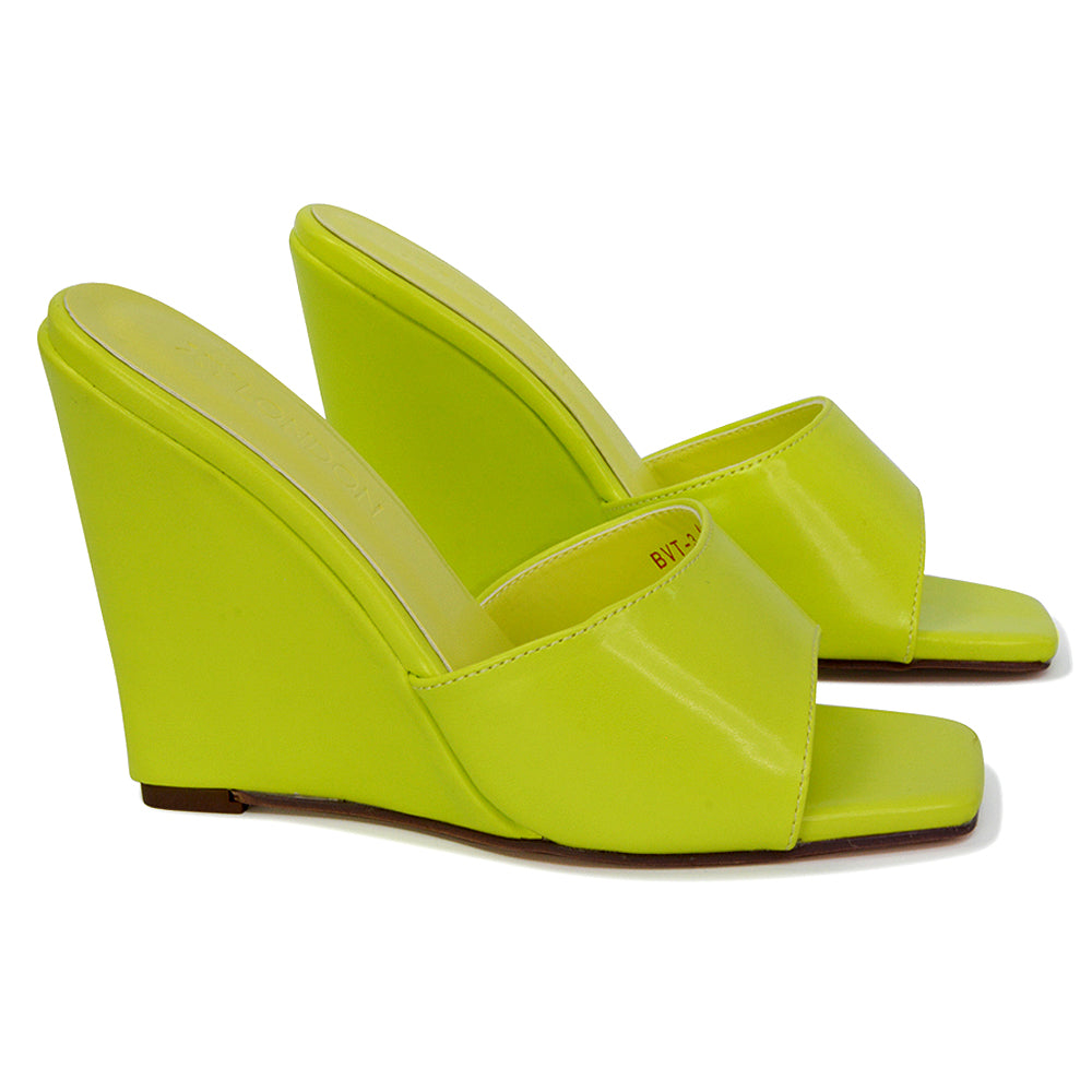 green wedge heel sandals