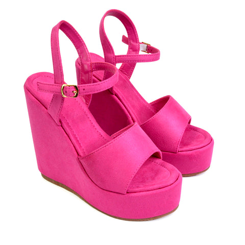 pink wedge heels