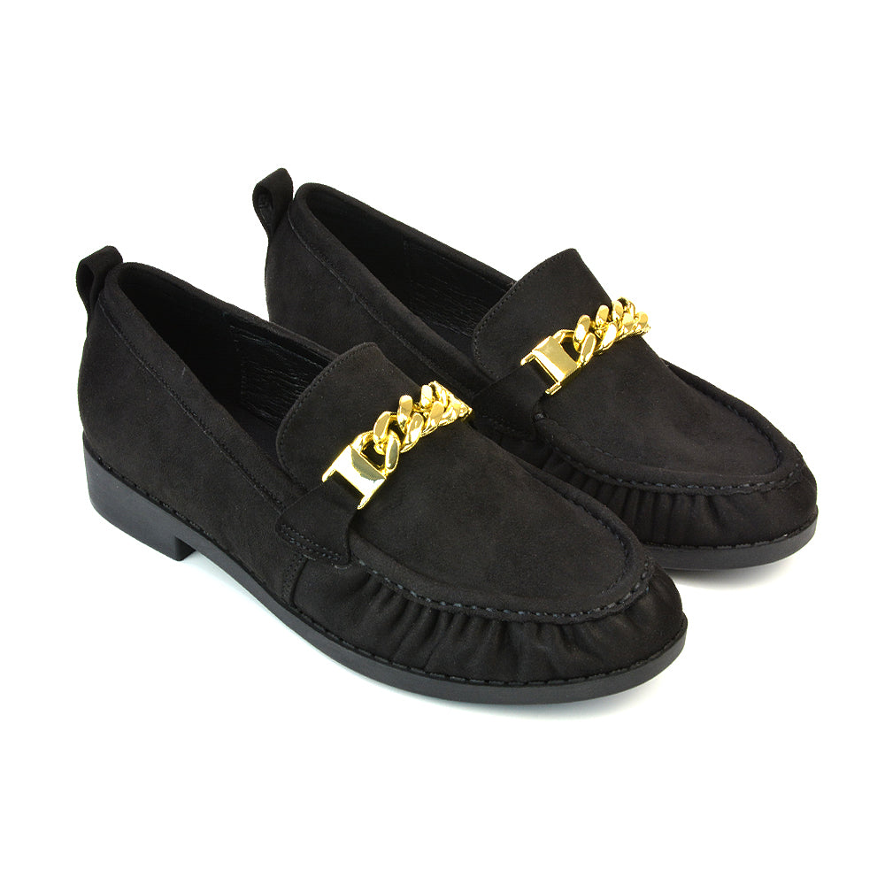 black chunky loafers