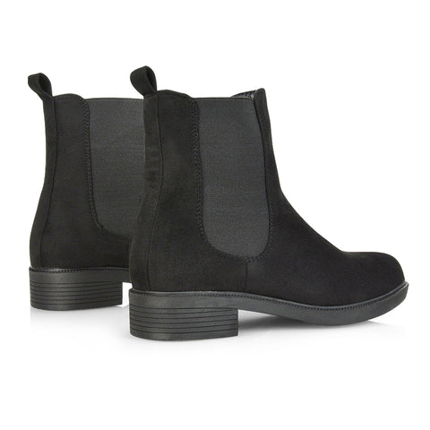 black faux suede boots