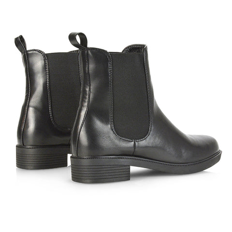 black pu boots