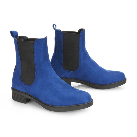 navy faux suede boots