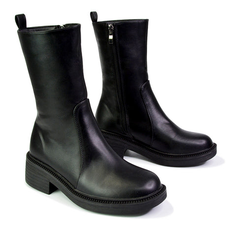 Black Synthetic Leather UK 7 | EU 40 | US 9 | XY London