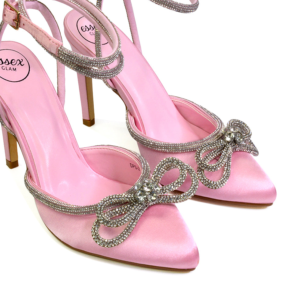 Pink high heels with diamonds hotsell