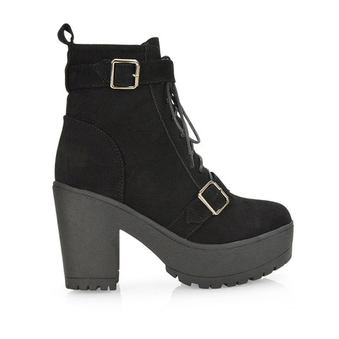 black faux suede boots