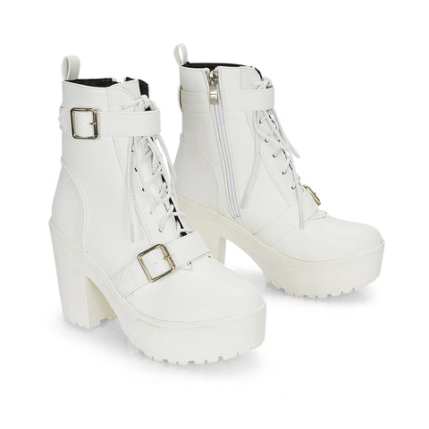 white chunky platform boots