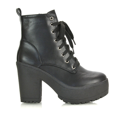 black pu boots