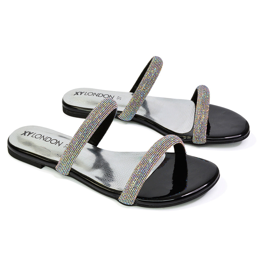 black diamante sandals