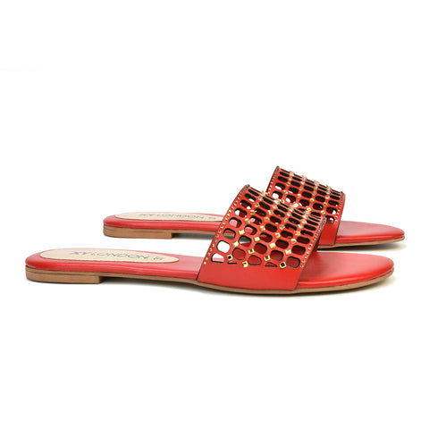 red diamante sandals