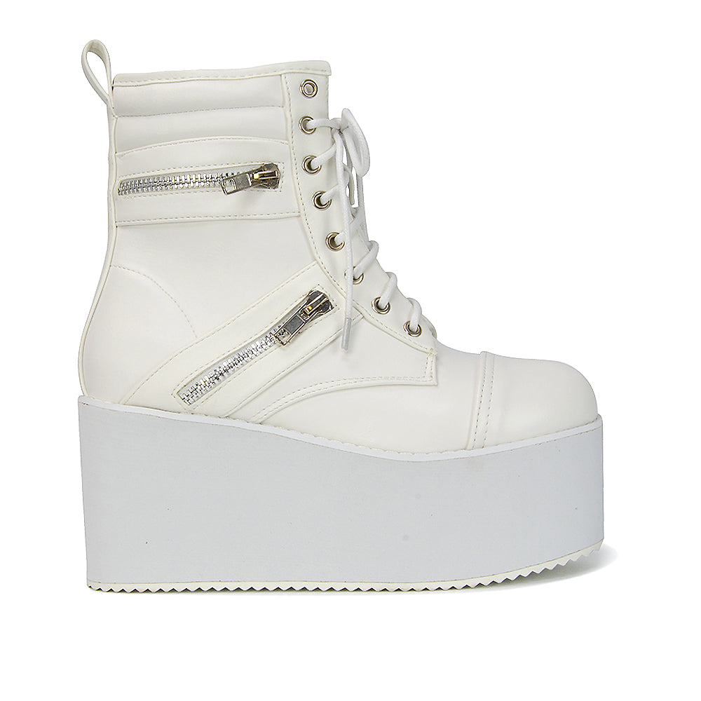 White Wedge Boots